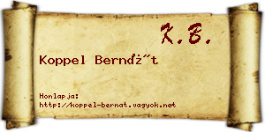 Koppel Bernát névjegykártya